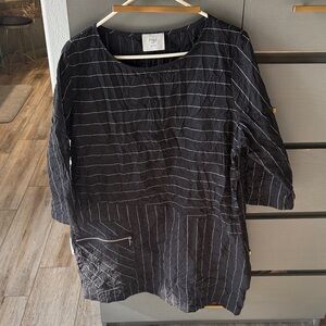 Stylish Black and White Striped Tunic